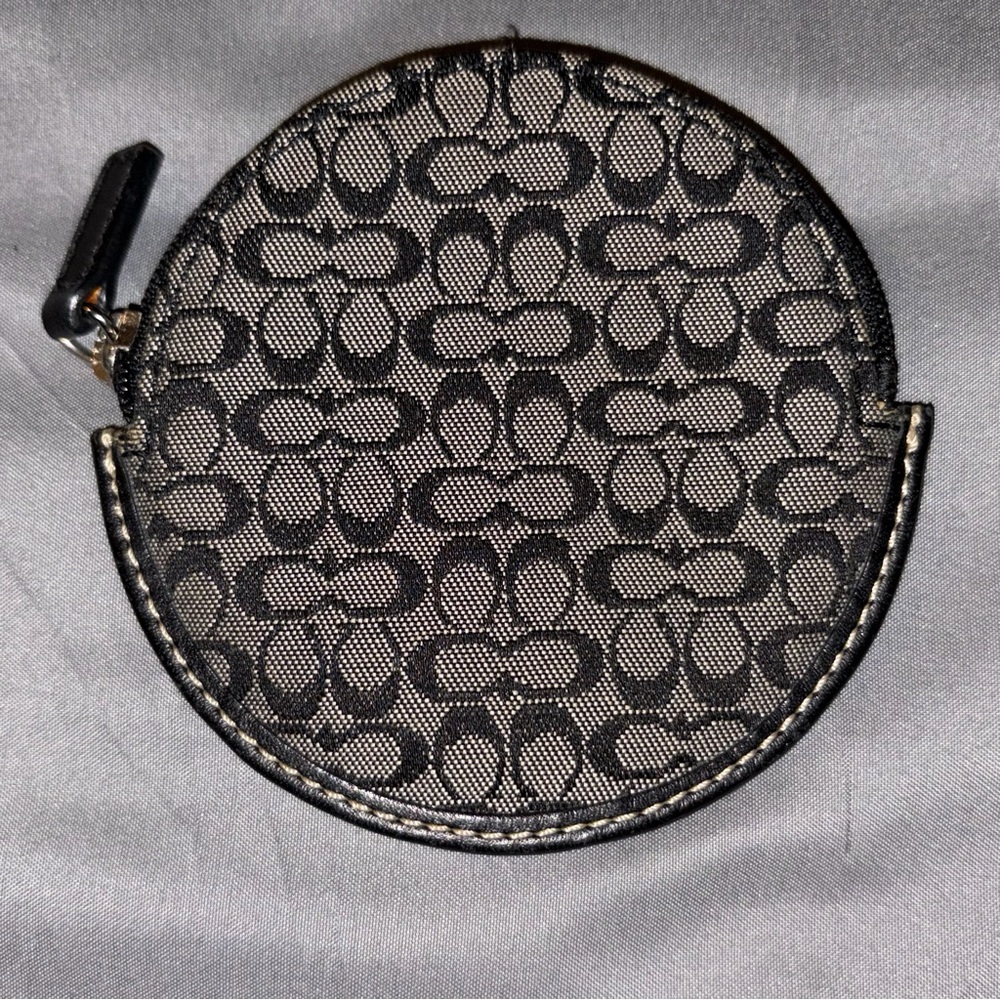 Coach Black and Gray Patterned Coin Purse